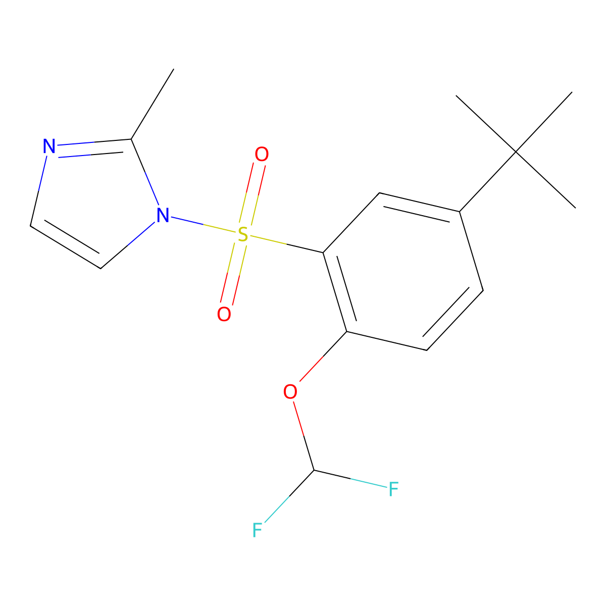 1-[5-tert-butyl-2-(difluoromethoxy)benzenesulfonyl]-2-methyl-1H-imidazole molecular structure, CAS 2319833-74-2