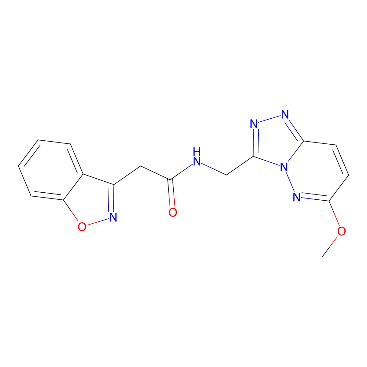 2-(benzo[d]isoxazol-3-yl)-N-((6-methoxy-[1,2,4]triazolo[4,3-b]pyridazin-3-yl)methyl)acetamide molecular structure, CAS 2319833-82-2