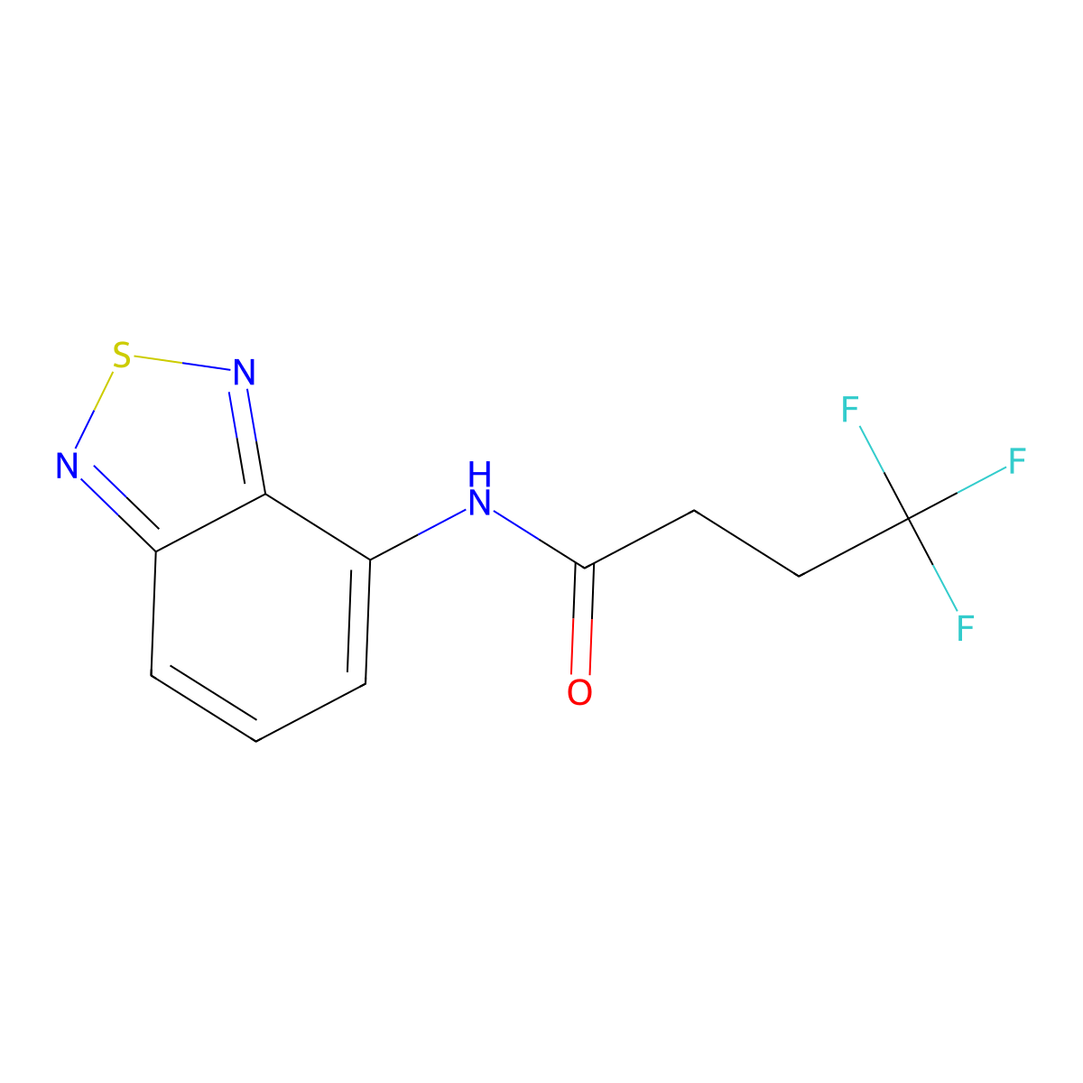 N-(2,1,3-benzothiadiazol-4-yl)-4,4,4-trifluorobutanamide molecular structure, CAS 2319835-60-2