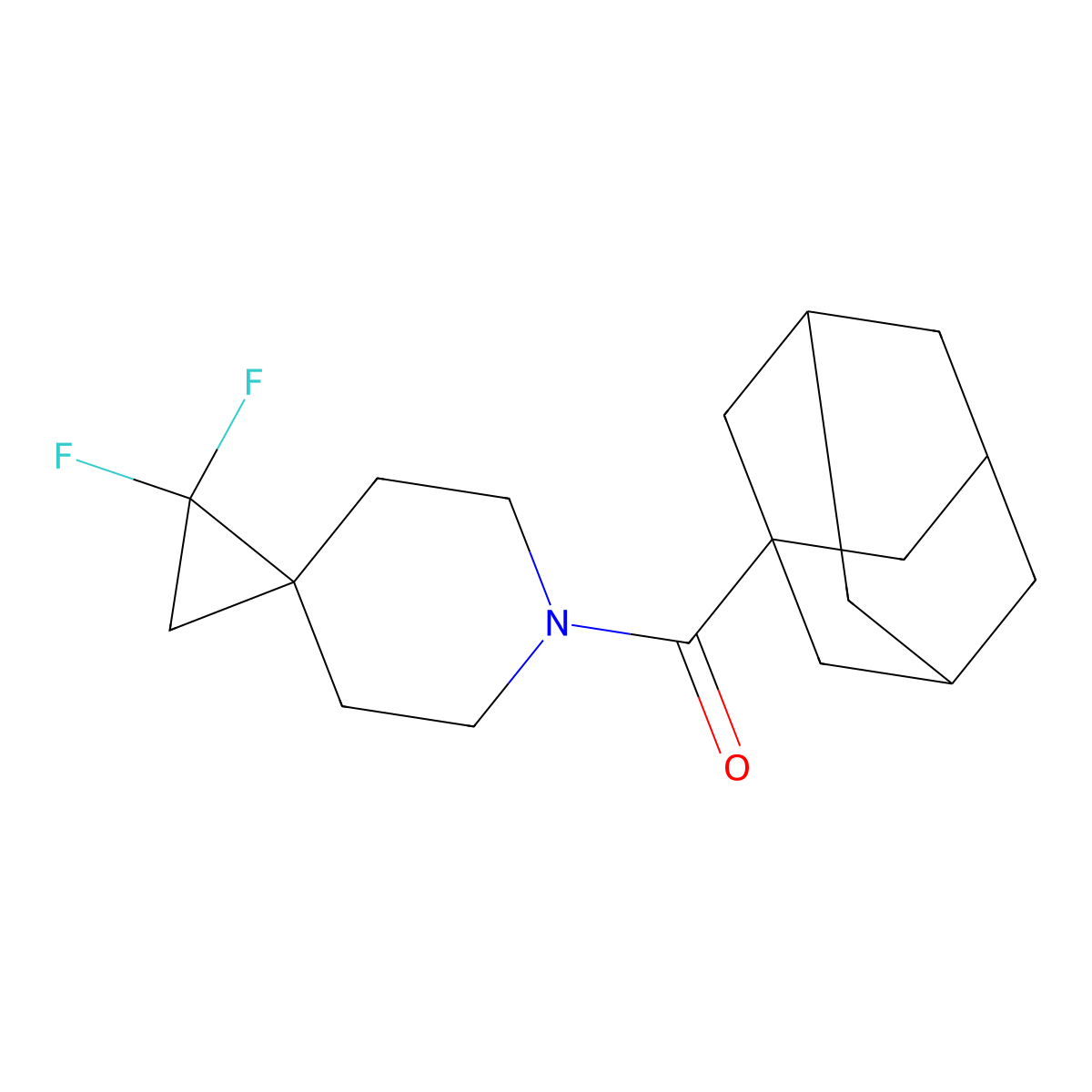 6-(Adamantane-1-carbonyl)-1,1-difluoro-6-azaspiro[2.5]octane molecular structure, CAS 2319836-04-7