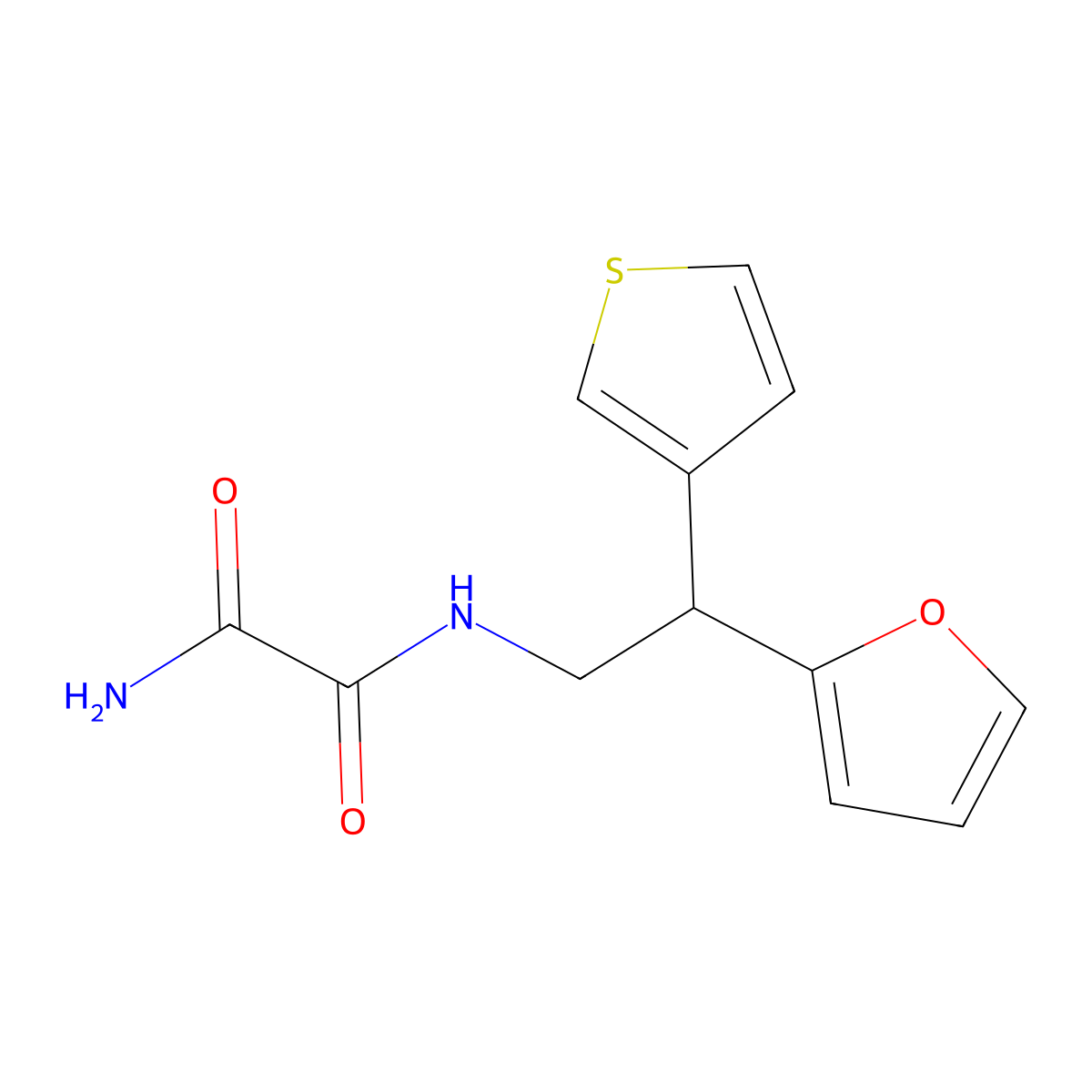 N1-(2-(furan-2-yl)-2-(thiophen-3-yl)ethyl)oxalamide molecular structure, CAS 2319836-12-7
