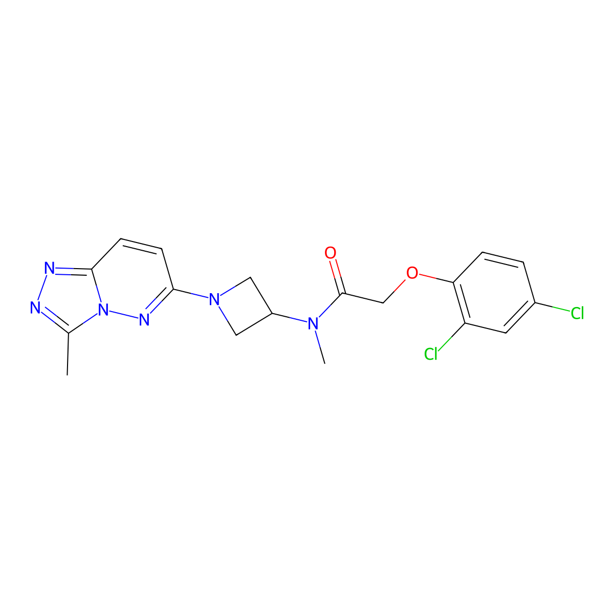 2-(2,4-dichlorophenoxy)-N-methyl-N-(1-(3-methyl-[1,2,4]triazolo[4,3-b]pyridazin-6-yl)azetidin-3-yl)acetamide molecular structure, CAS 2319836-16-1