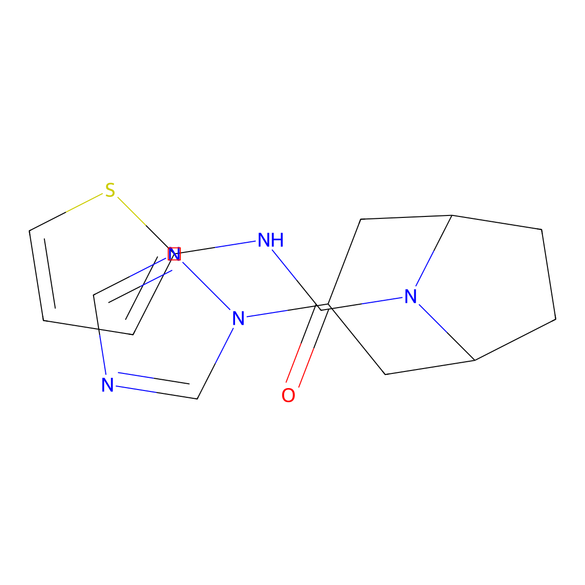 N-(thiophen-2-yl)-3-(1H-1,2,4-triazol-1-yl)-8-azabicyclo[3.2.1]octane-8-carboxamide molecular structure, CAS 2319836-25-2