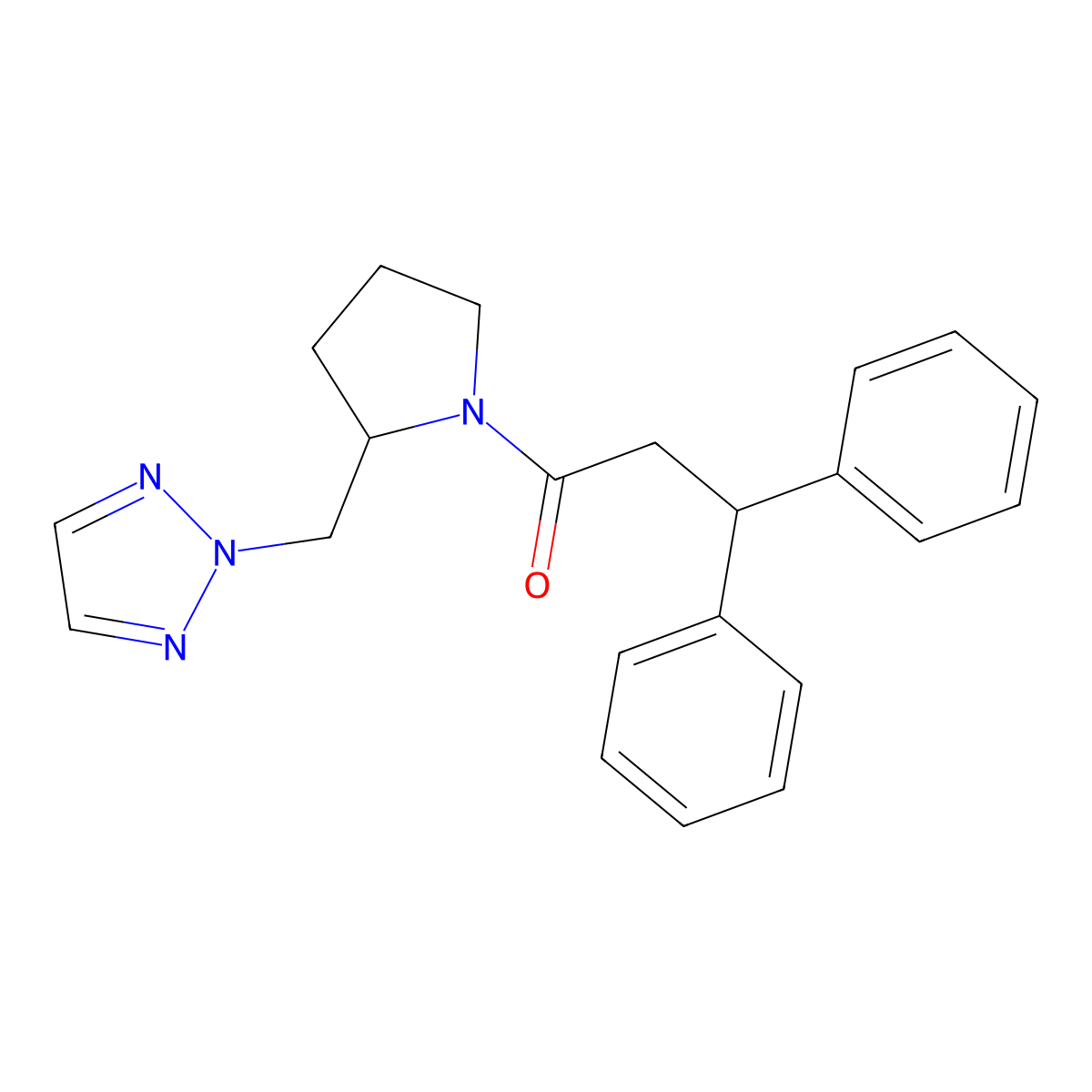 1-(2-((2H-1,2,3-triazol-2-yl)methyl)pyrrolidin-1-yl)-3,3-diphenylpropan-1-one molecular structure, CAS 2319838-88-3