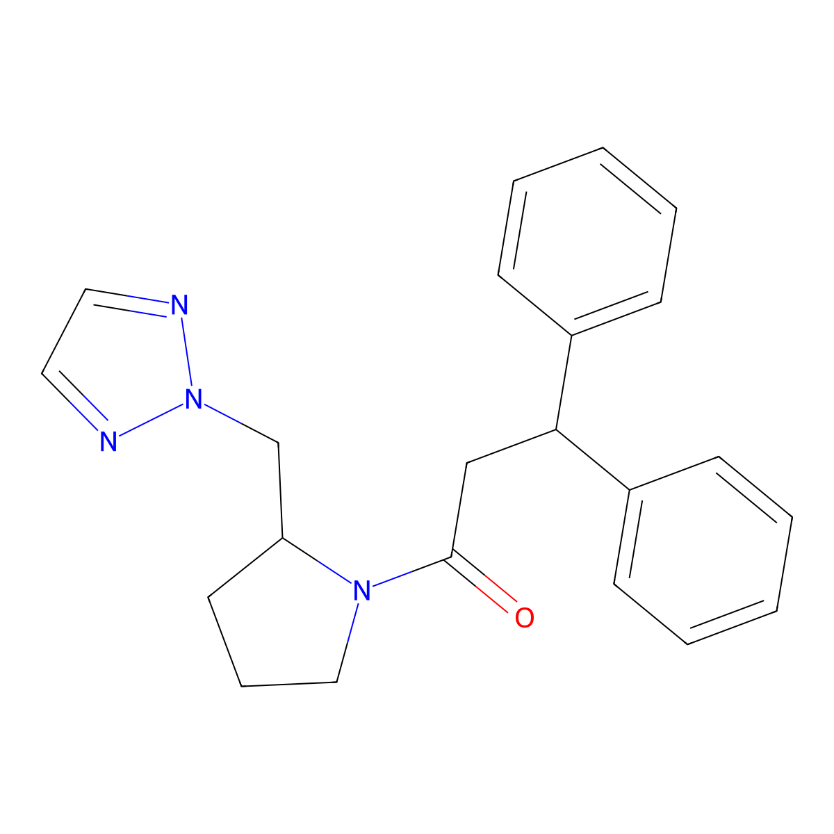 1-(2-((2H-1,2,3-triazol-2-yl)methyl)pyrrolidin-1-yl)-3,3-diphenylpropan-1-one molecular structure, CAS 2319838-88-3