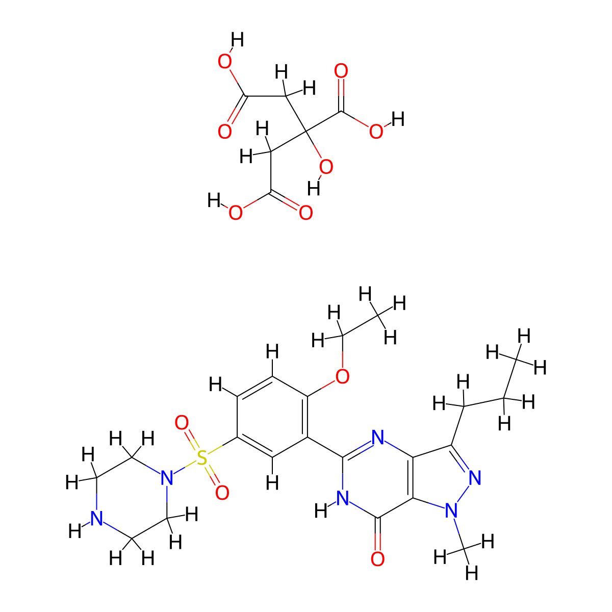 N-Desmethyl Sildenafil Hemicitrate molecular structure, CAS 2319839-04-6