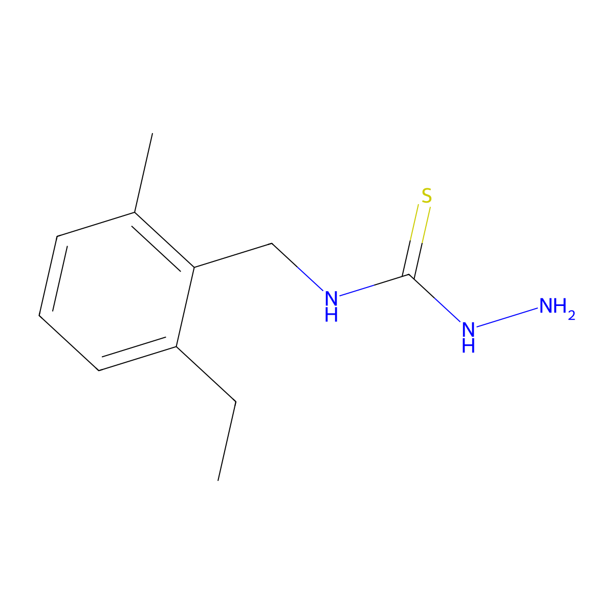 3-Amino-1-[(2-ethyl-6-methylphenyl)methyl]thiourea molecular structure, CAS 2319841-86-4