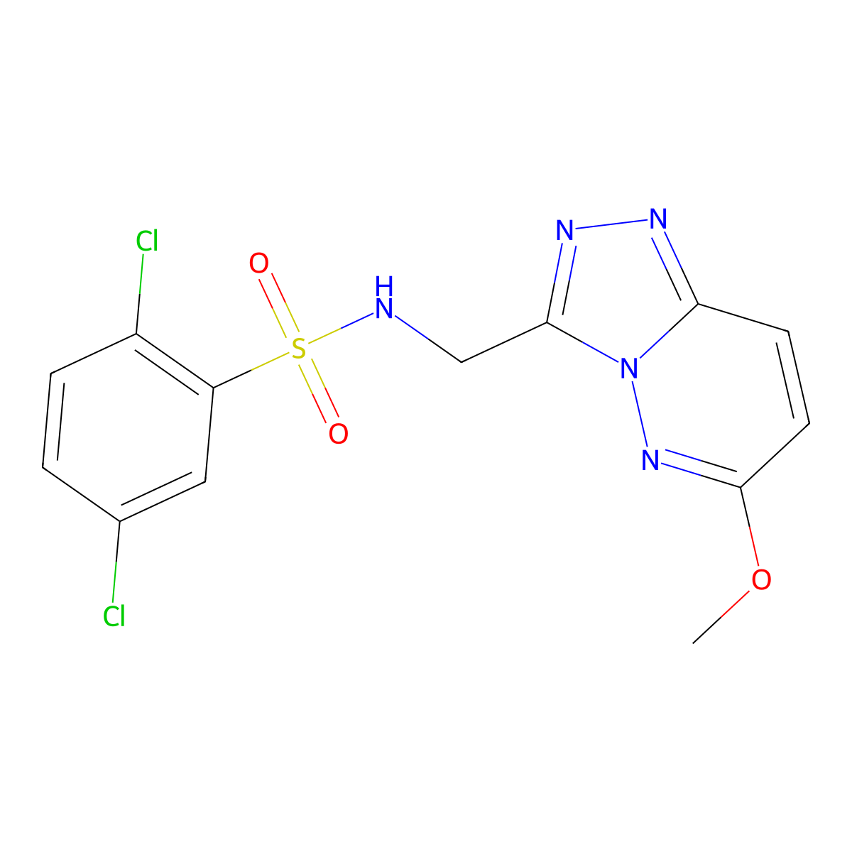 2,5-dichloro-N-((6-methoxy-[1,2,4]triazolo[4,3-b]pyridazin-3-yl)methyl)benzenesulfonamide molecular structure, CAS 2319841-94-4