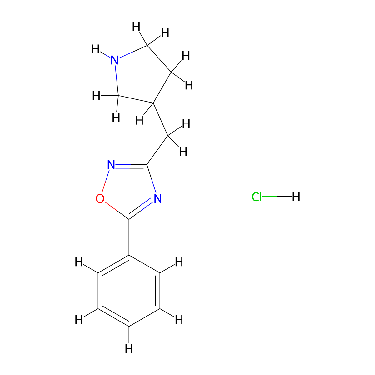 5-Phenyl-3-[(pyrrolidin-3-yl)methyl]-1,2,4-oxadiazole hydrochloride molecular structure, CAS 2319844-40-9