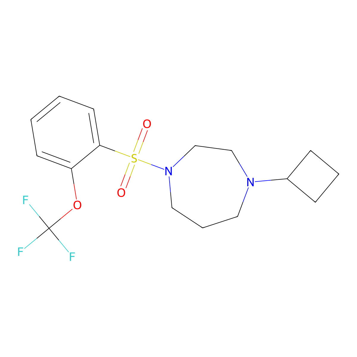 1-Cyclobutyl-4-[2-(trifluoromethoxy)benzenesulfonyl]-1,4-diazepane molecular structure, CAS 2319844-61-4
