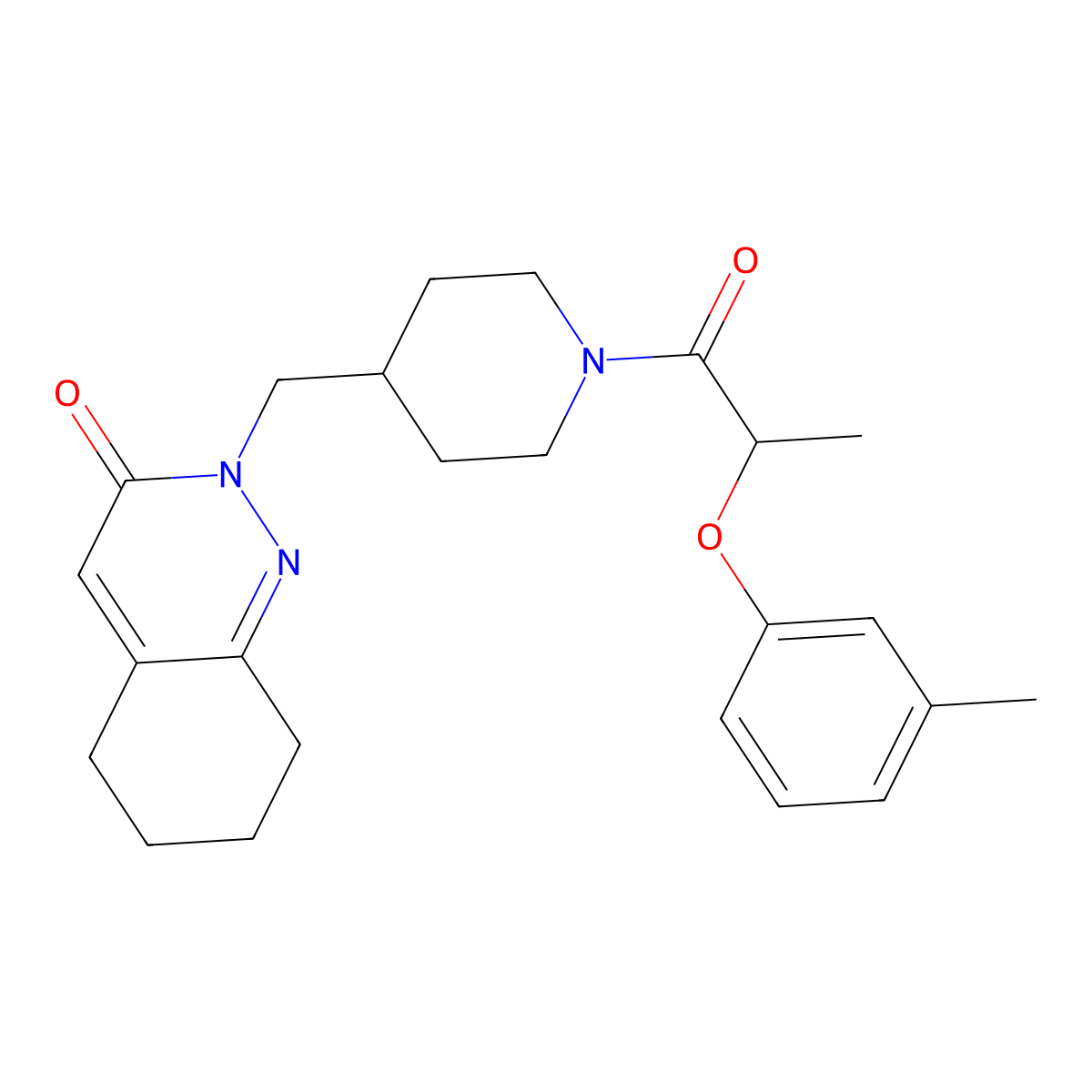 2-({1-[2-(3-Methylphenoxy)propanoyl]piperidin-4-yl}methyl)-2,3,5,6,7,8-hexahydrocinnolin-3-one molecular structure, CAS 2319845-19-5