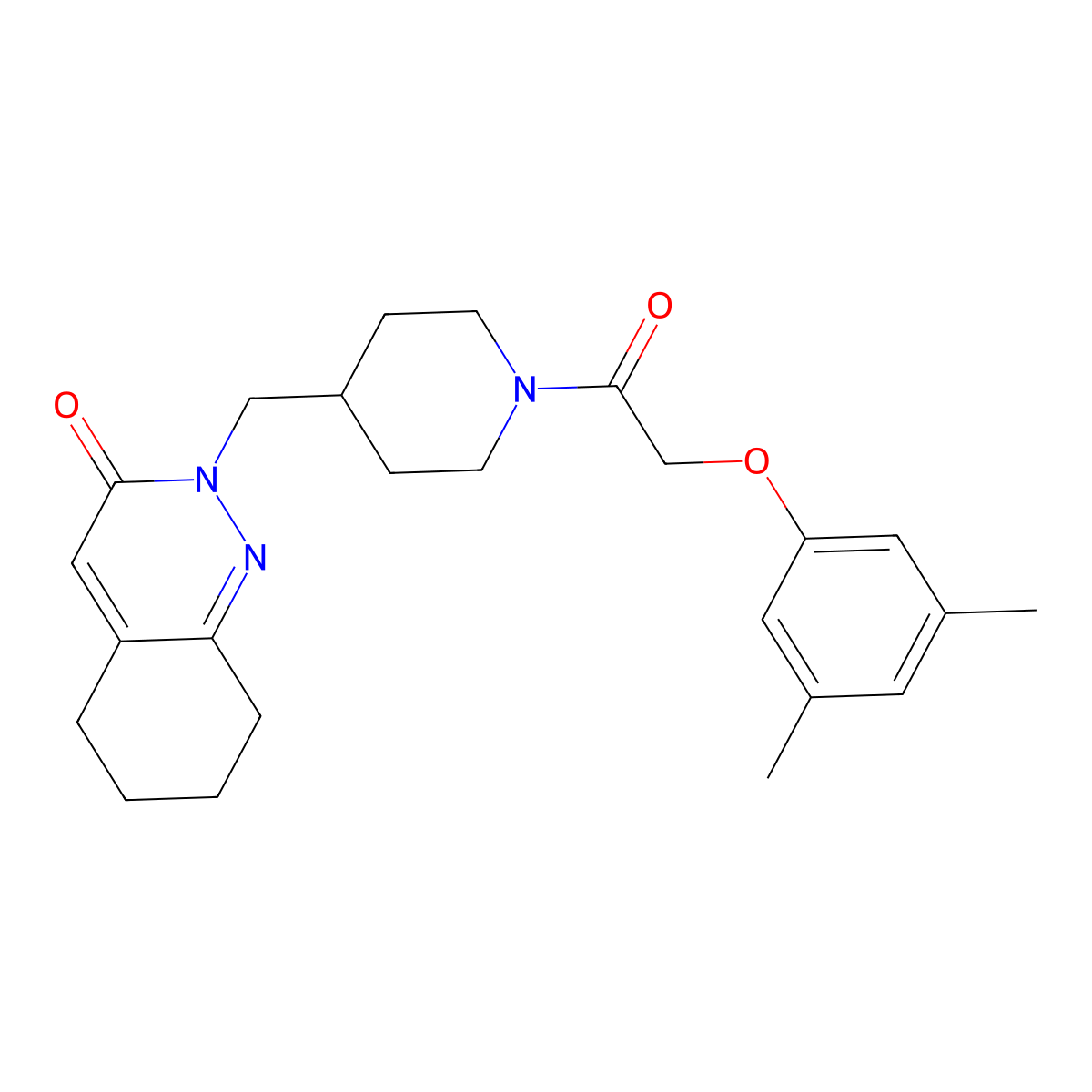 2-({1-[2-(3,5-Dimethylphenoxy)acetyl]piperidin-4-yl}methyl)-2,3,5,6,7,8-hexahydrocinnolin-3-one molecular structure, CAS 2319845-42-4