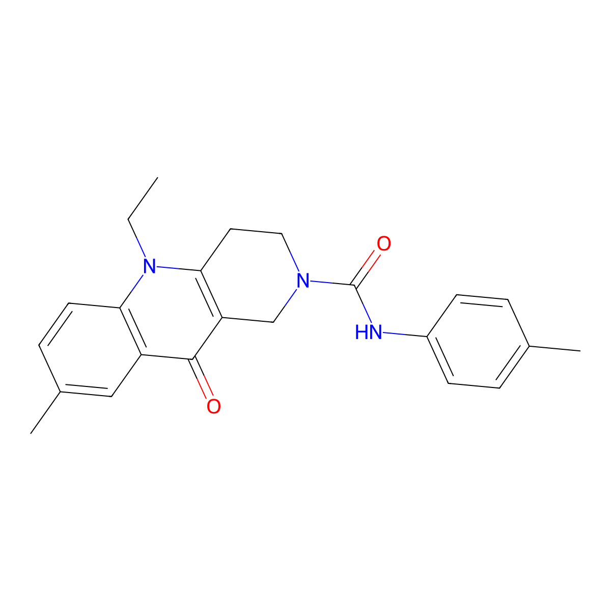 5-ethyl-8-methyl-N-(4-methylphenyl)-10-oxo-1H,2H,3H,4H,5H,10H-benzo[b]1,6-naphthyridine-2-carboxamide molecular structure, CAS 2319846-76-7