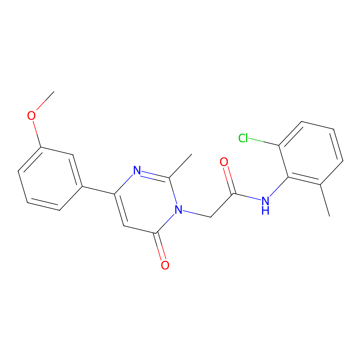 N-(2-chloro-6-methylphenyl)-2-[4-(3-methoxyphenyl)-2-methyl-6-oxo-1,6-dihydropyrimidin-1-yl]acetamide molecular structure, CAS 2319846-79-0
