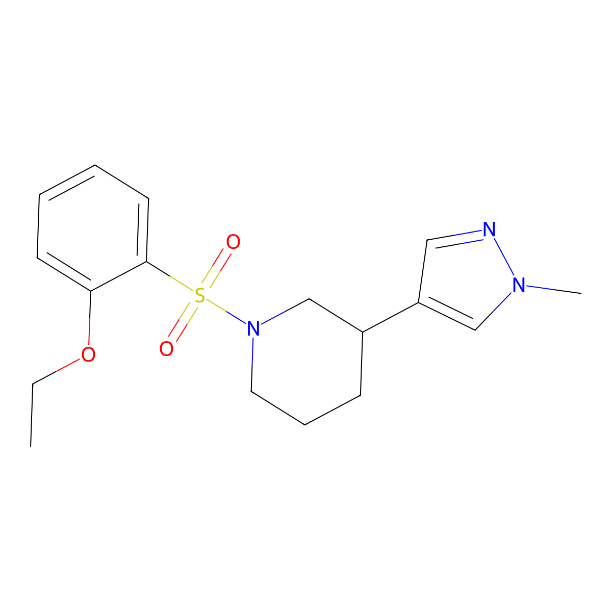 1-(2-ethoxybenzenesulfonyl)-3-(1-methyl-1H-pyrazol-4-yl)piperidine molecular structure, CAS 2319847-07-7