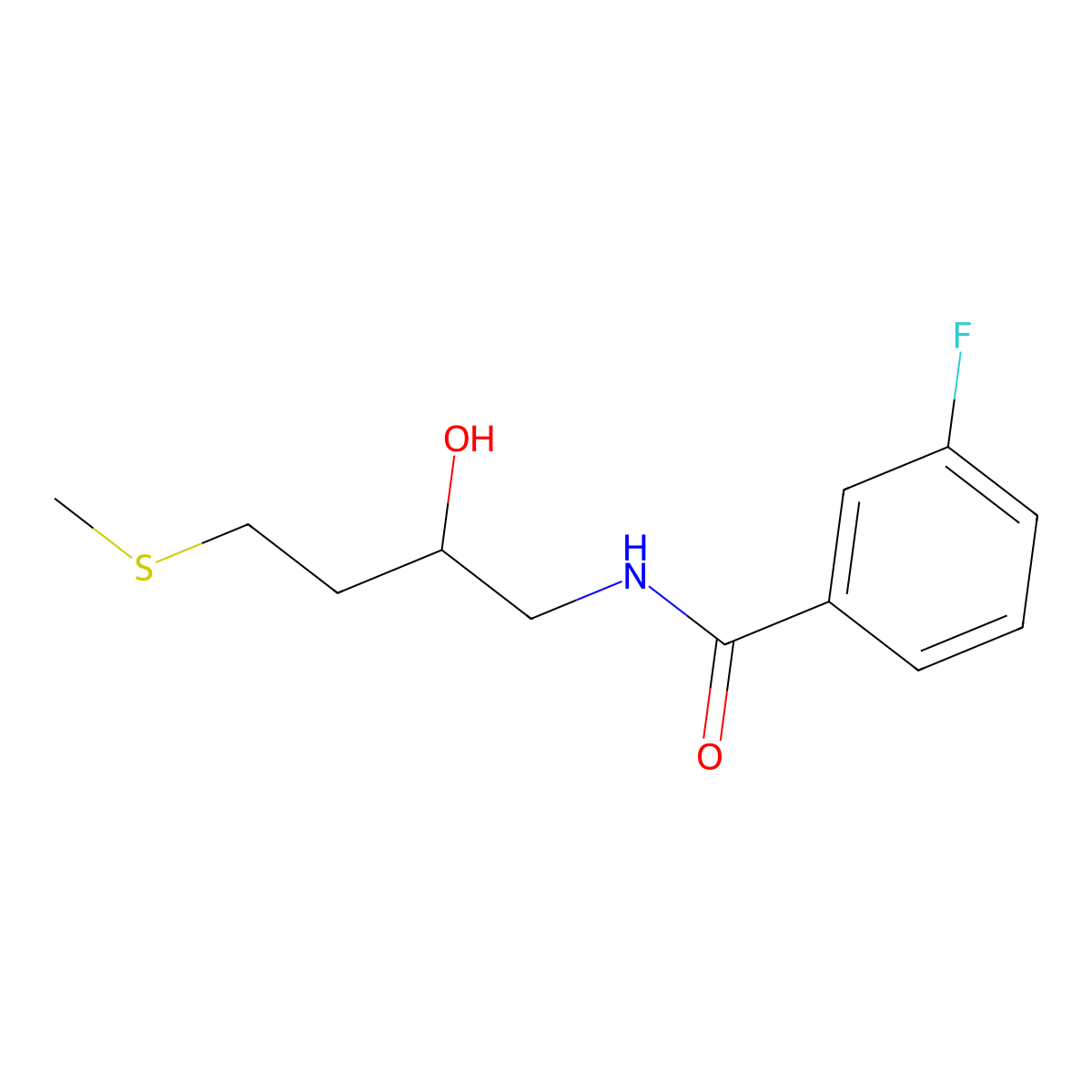 3-fluoro-N-[2-hydroxy-4-(methylsulfanyl)butyl]benzamide molecular structure, CAS 2319847-09-9