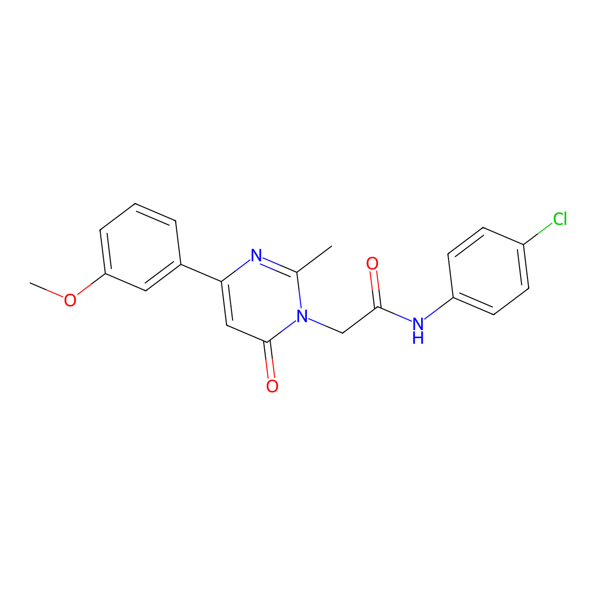 N-(4-chlorophenyl)-2-[4-(3-methoxyphenyl)-2-methyl-6-oxo-1,6-dihydropyrimidin-1-yl]acetamide molecular structure, CAS 2319847-50-0