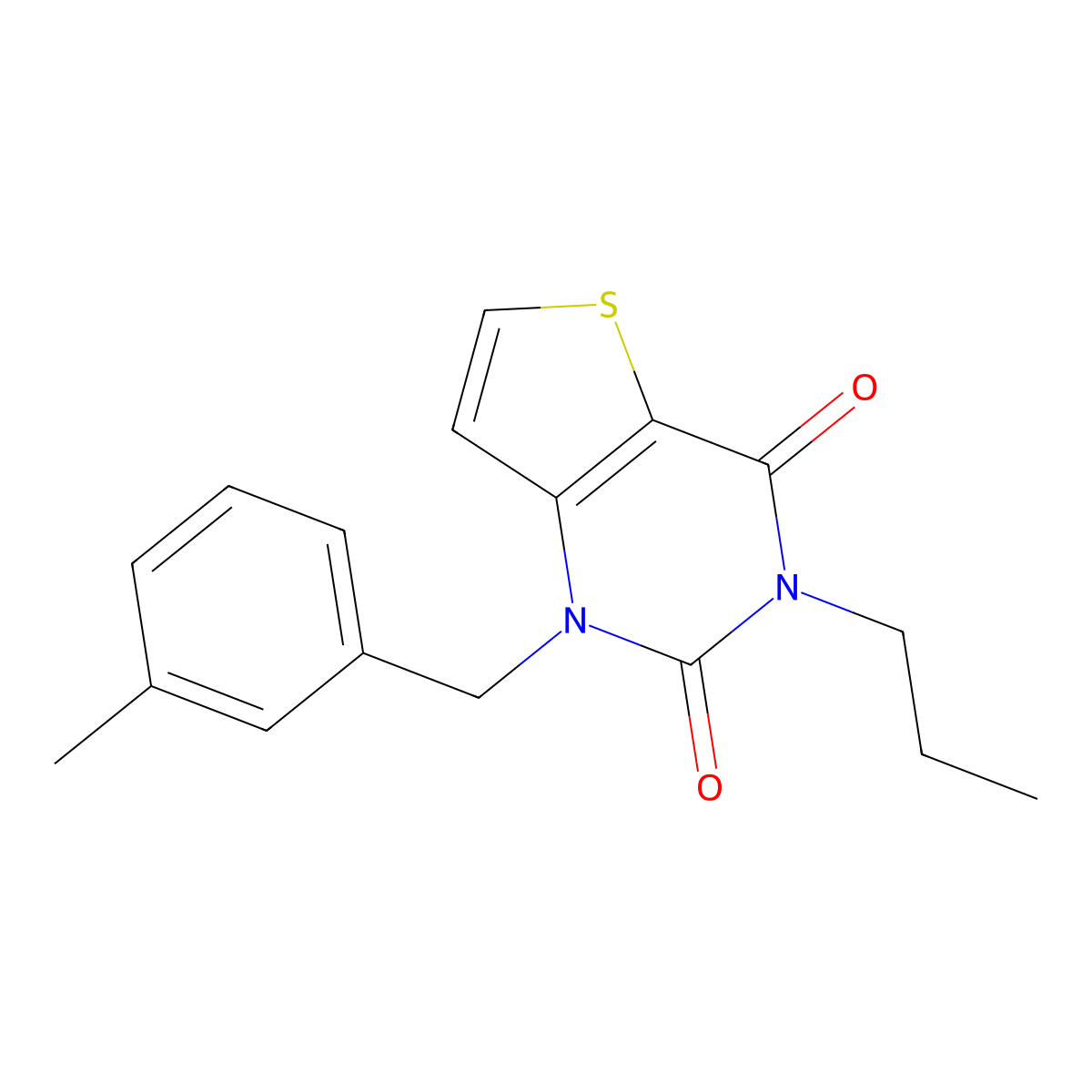 1-(3-methylbenzyl)-3-propylthieno[3,2-d]pyrimidine-2,4(1H,3H)-dione molecular structure, CAS 2319847-61-3