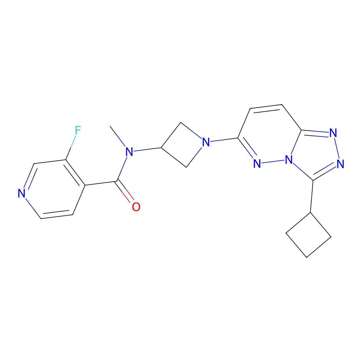 N-(1-{3-cyclobutyl-[1,2,4]triazolo[4,3-b]pyridazin-6-yl}azetidin-3-yl)-3-fluoro-N-methylpyridine-4-carboxamide molecular structure, CAS 2319847-85-1