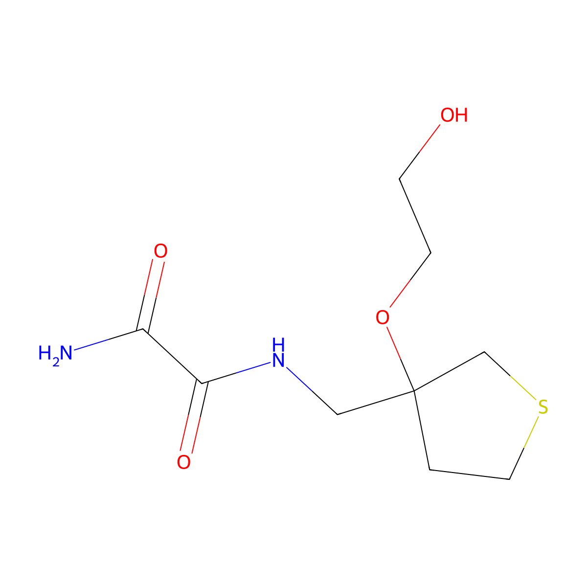 N'-{[3-(2-hydroxyethoxy)thiolan-3-yl]methyl}ethanediamide molecular structure, CAS 2319848-74-1