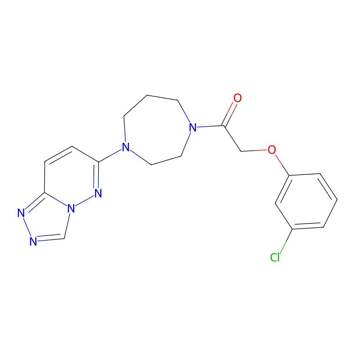 2-(3-Chlorophenoxy)-1-(4-{[1,2,4]triazolo[4,3-b]pyridazin-6-yl}-1,4-diazepan-1-yl)ethan-1-one molecular structure, CAS 2319848-83-2