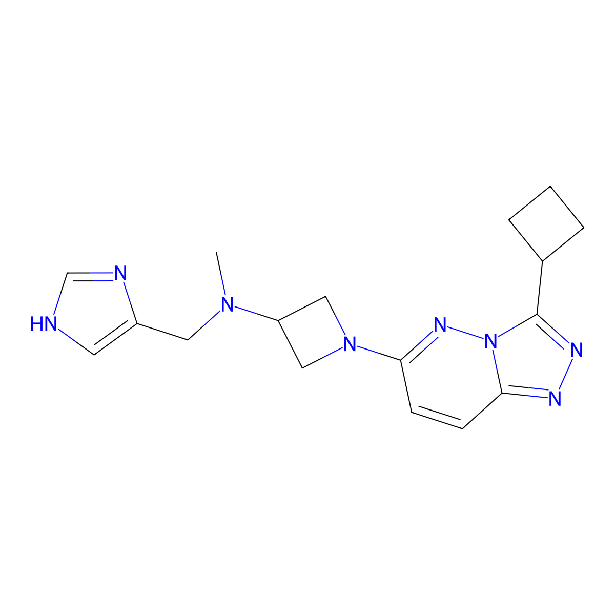 1-{3-cyclobutyl-[1,2,4]triazolo[4,3-b]pyridazin-6-yl}-N-[(1H-imidazol-4-yl)methyl]-N-methylazetidin-3-amine molecular structure, CAS 2319848-99-0