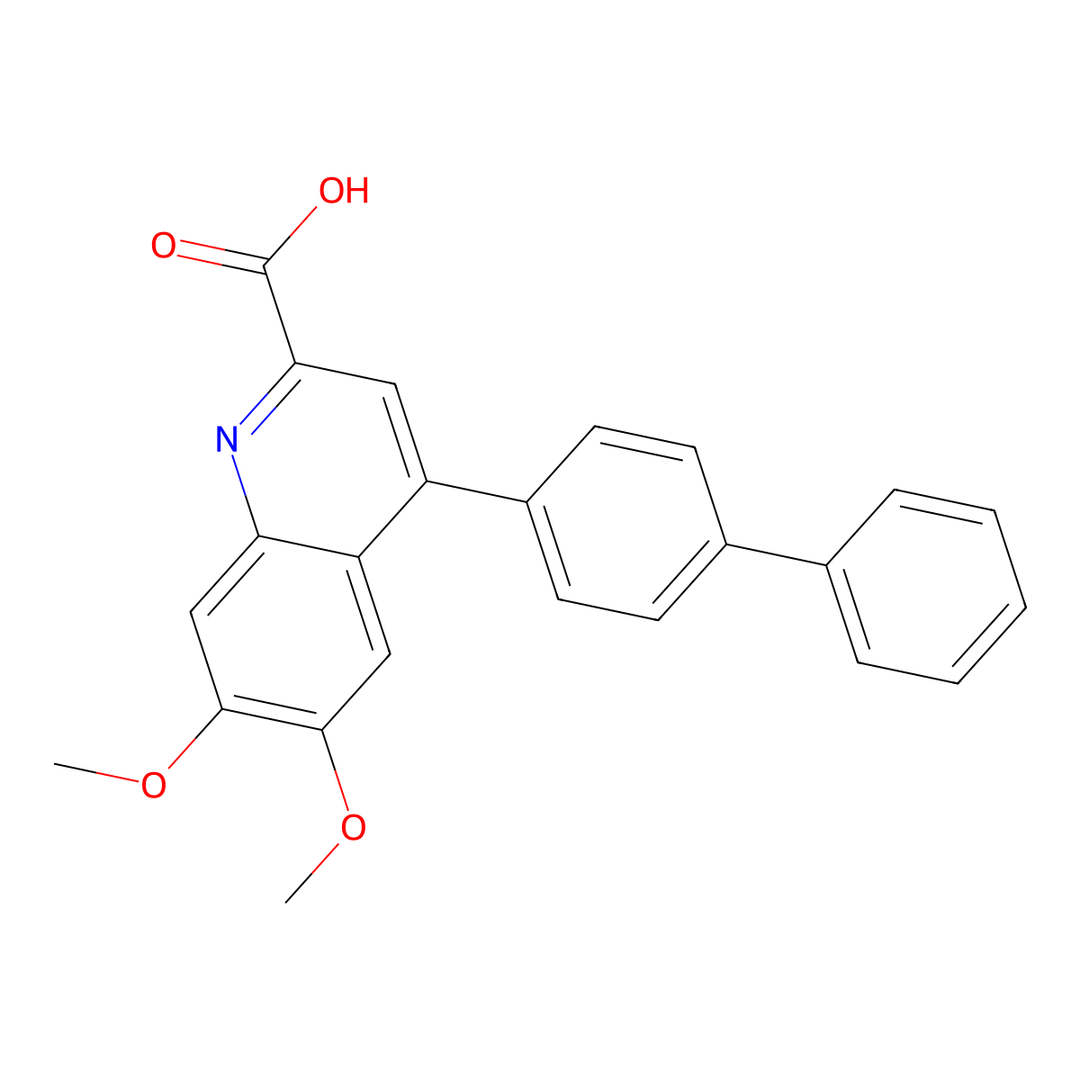 4-{[1,1'-Biphenyl]-4-yl}-6,7-dimethoxyquinoline-2-carboxylic acid molecular structure, CAS 2319849-58-4