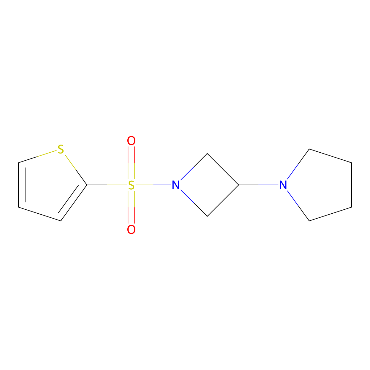 1-[1-(Thiophene-2-sulfonyl)azetidin-3-yl]pyrrolidine molecular structure, CAS 2319849-75-5