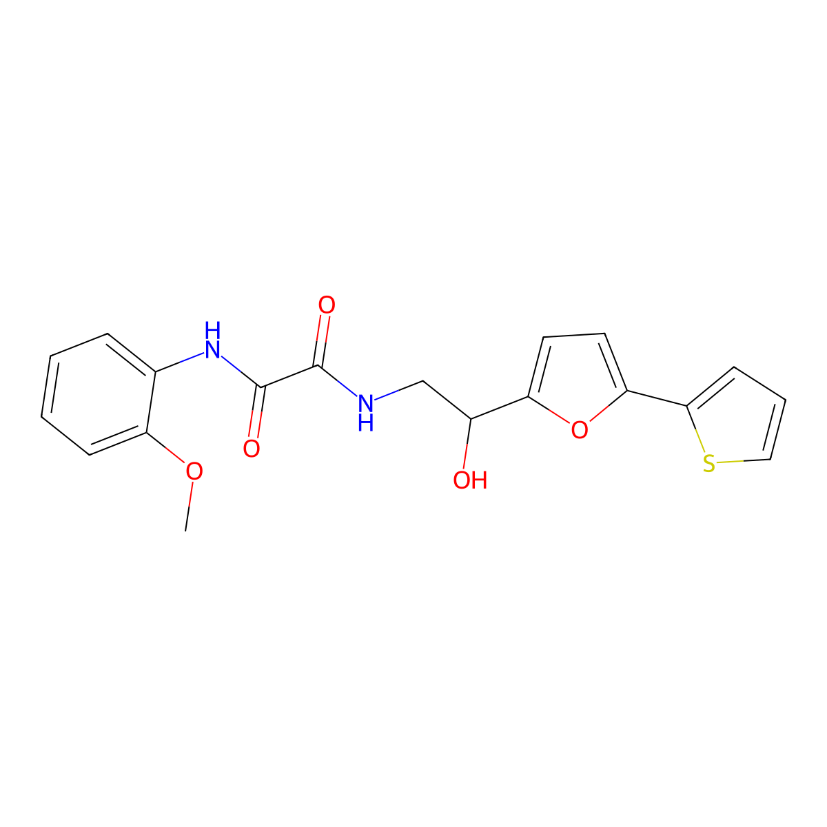 N-{2-hydroxy-2-[5-(thiophen-2-yl)furan-2-yl]ethyl}-N'-(2-methoxyphenyl)ethanediamide molecular structure, CAS 2319849-90-4