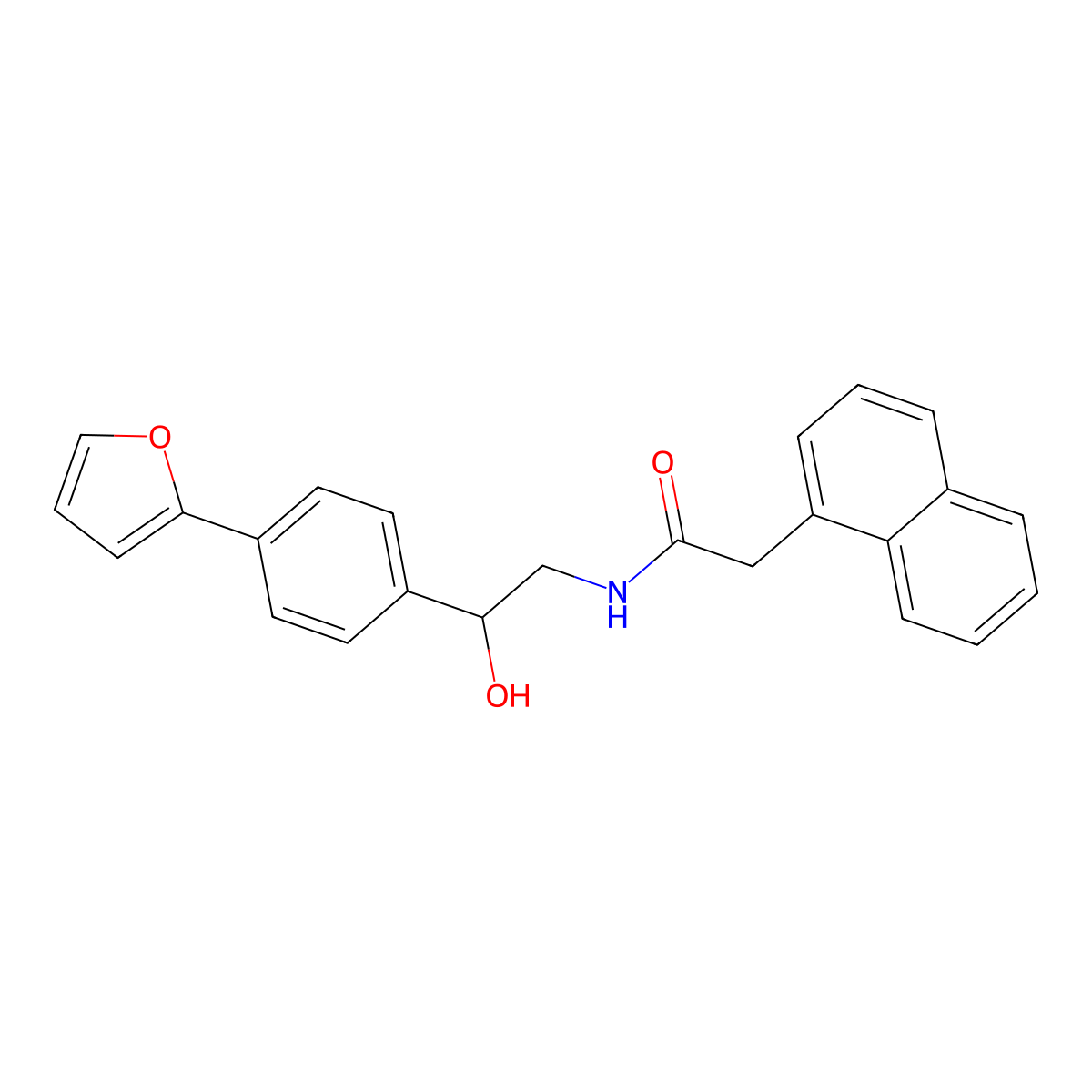 N-{2-[4-(furan-2-yl)phenyl]-2-hydroxyethyl}-2-(naphthalen-1-yl)acetamide molecular structure, CAS 2319850-26-3