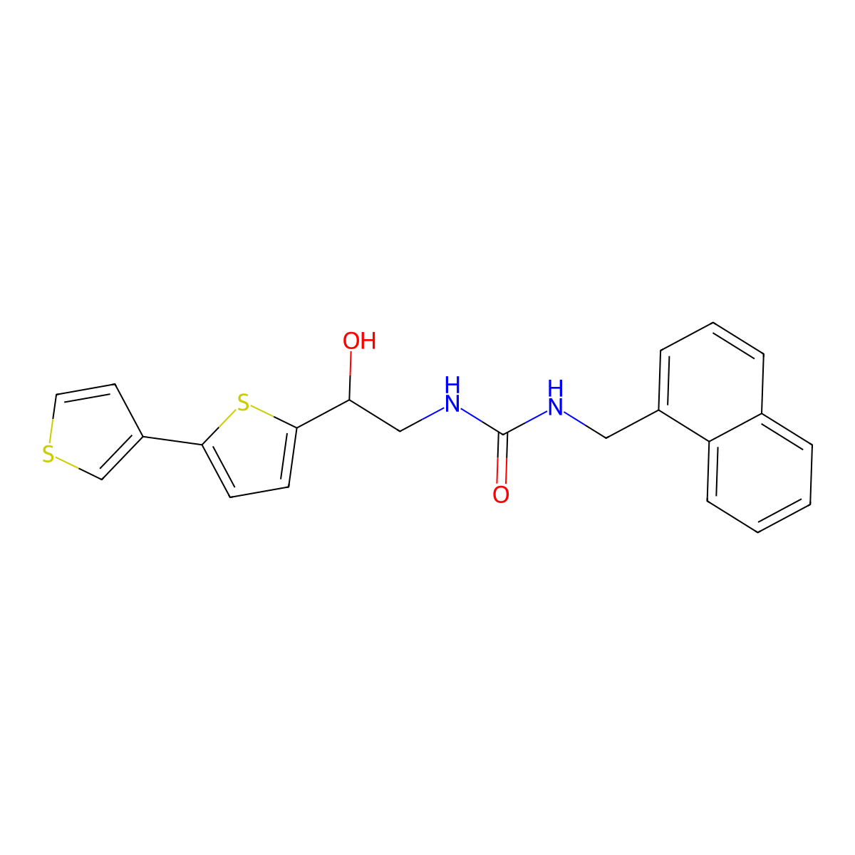 3-(2-{[2,3'-Bithiophene]-5-yl}-2-hydroxyethyl)-1-[(naphthalen-1-yl)methyl]urea molecular structure, CAS 2319850-33-2