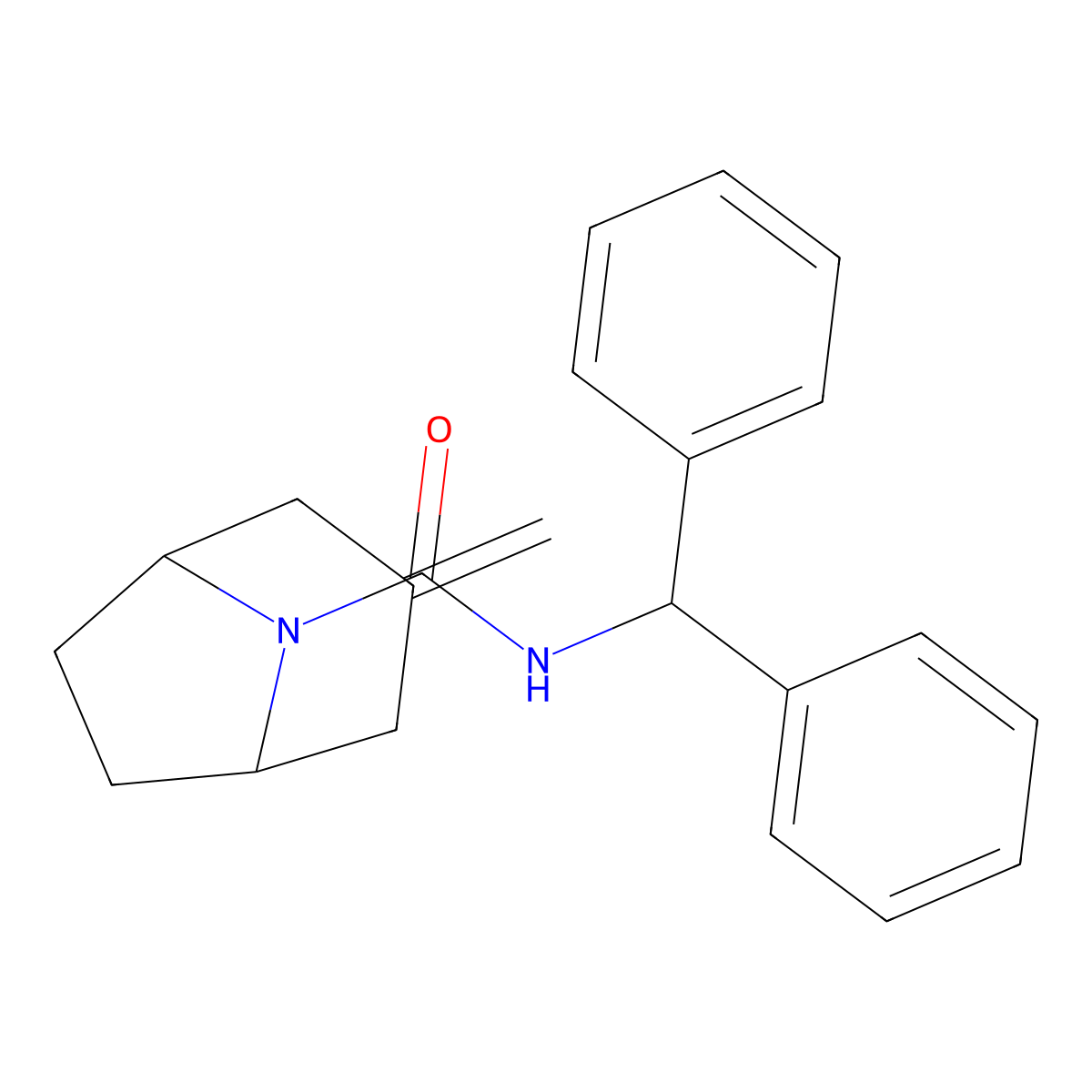 N-(diphenylmethyl)-3-methylidene-8-azabicyclo[3.2.1]octane-8-carboxamide molecular structure, CAS 2319850-57-0