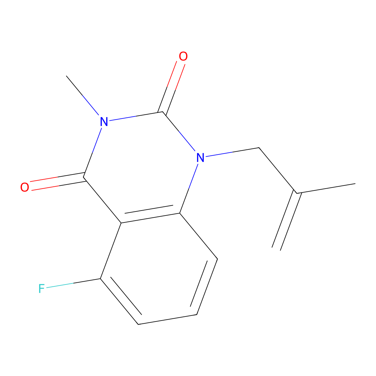5-fluoro-3-methyl-1-(2-methylallyl)quinazoline-2,4(1H,3H)-dione molecular structure, CAS 2319850-65-0