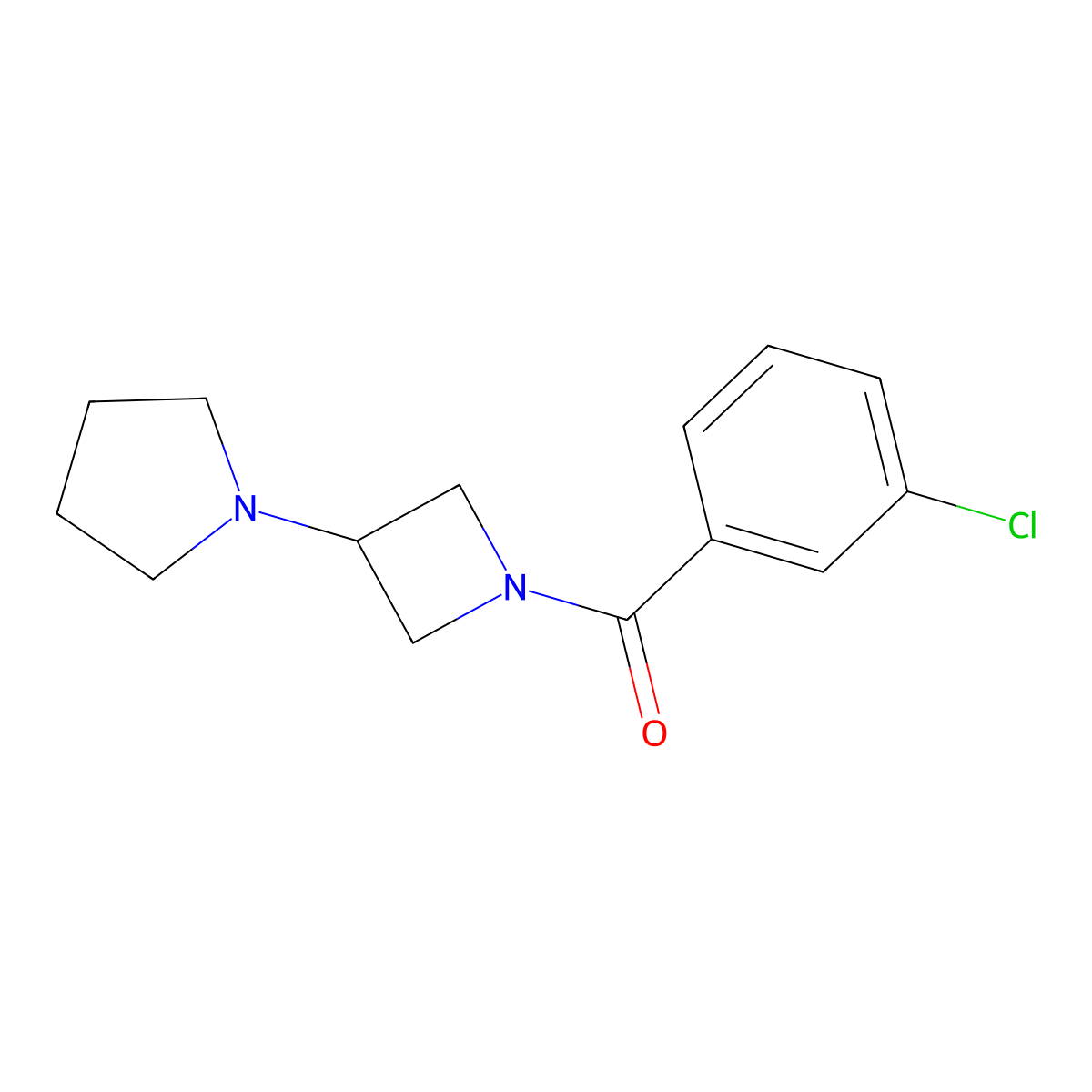 1-[1-(3-Chlorobenzoyl)azetidin-3-yl]pyrrolidine molecular structure, CAS 2319850-69-4