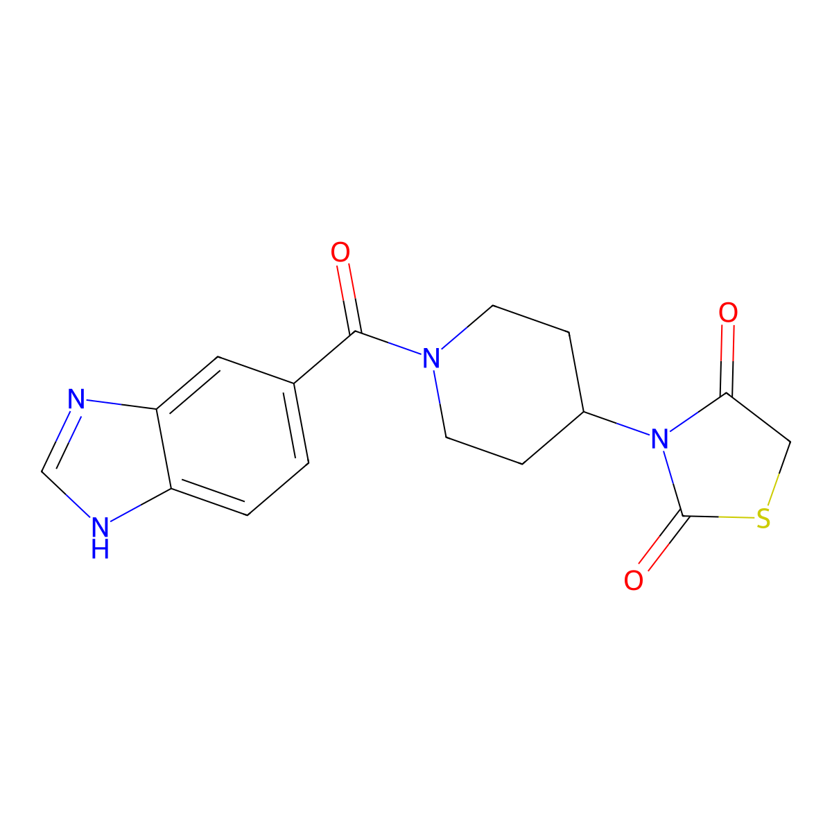 3-(1-(1H-benzo[d]imidazole-5-carbonyl)piperidin-4-yl)thiazolidine-2,4-dione molecular structure, CAS 2319850-95-6