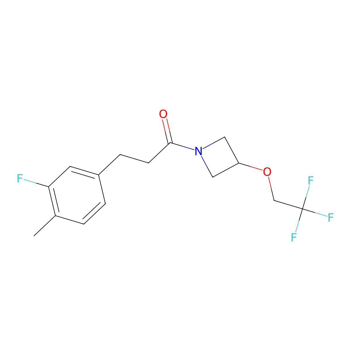 3-(3-Fluoro-4-methylphenyl)-1-[3-(2,2,2-trifluoroethoxy)azetidin-1-yl]propan-1-one molecular structure, CAS 2319851-04-0