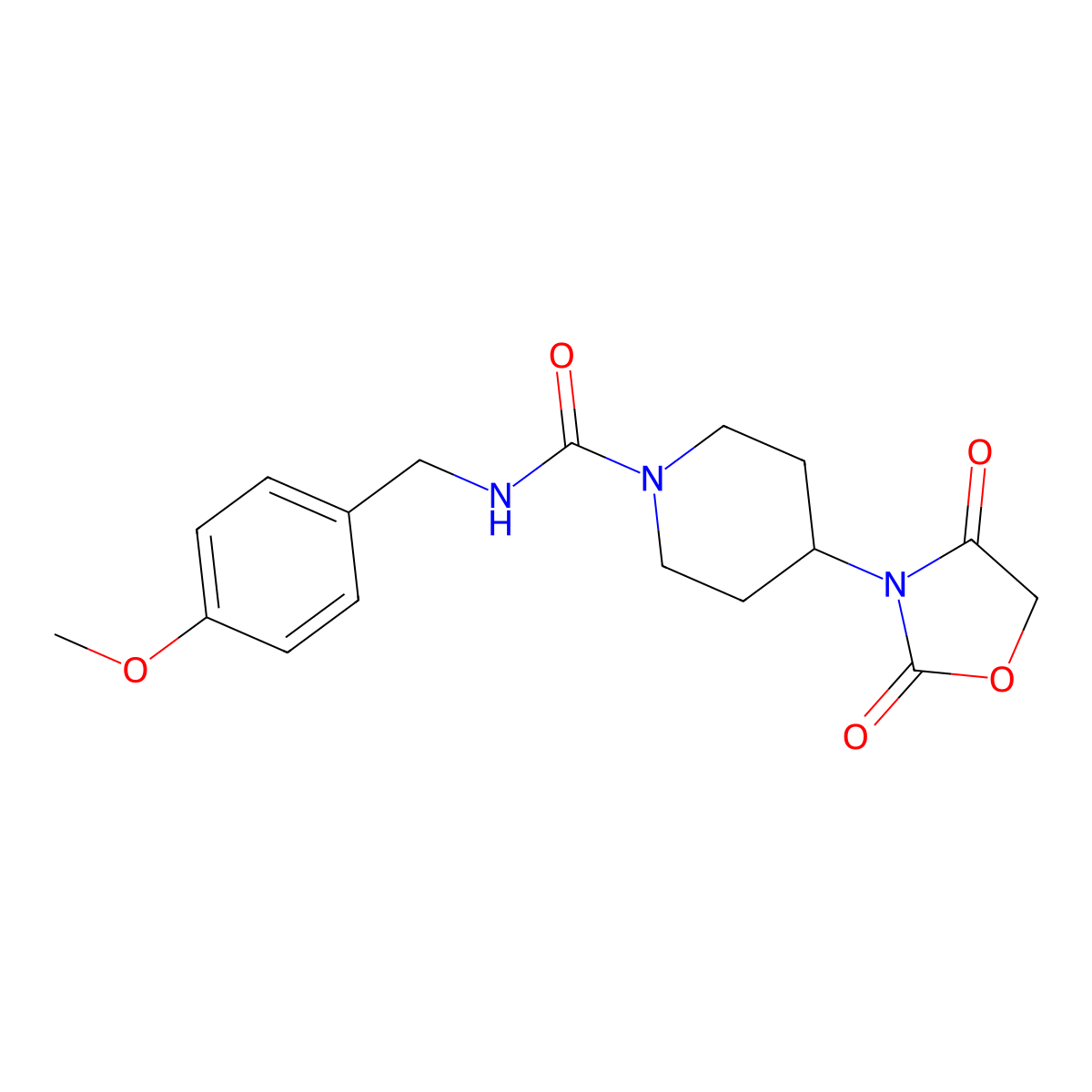 4-(2,4-dioxo-1,3-oxazolidin-3-yl)-N-[(4-methoxyphenyl)methyl]piperidine-1-carboxamide molecular structure, CAS 2319851-17-5