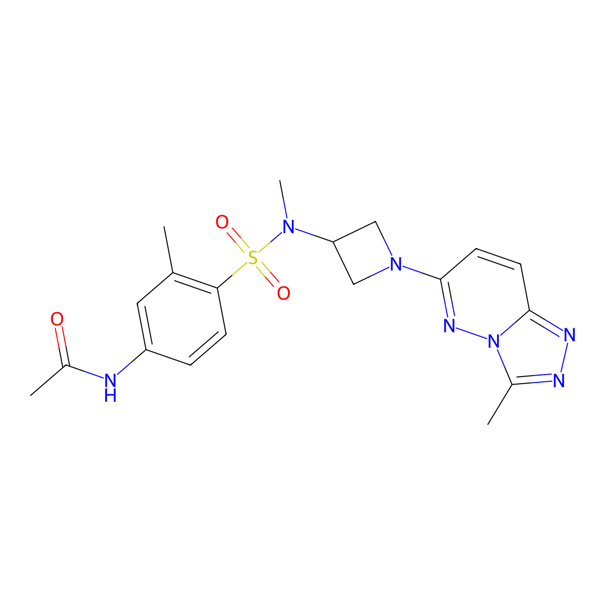 N-{3-methyl-4-[methyl(1-{3-methyl-[1,2,4]triazolo[4,3-b]pyridazin-6-yl}azetidin-3-yl)sulfamoyl]phenyl}acetamide molecular structure, CAS 2319851-26-6