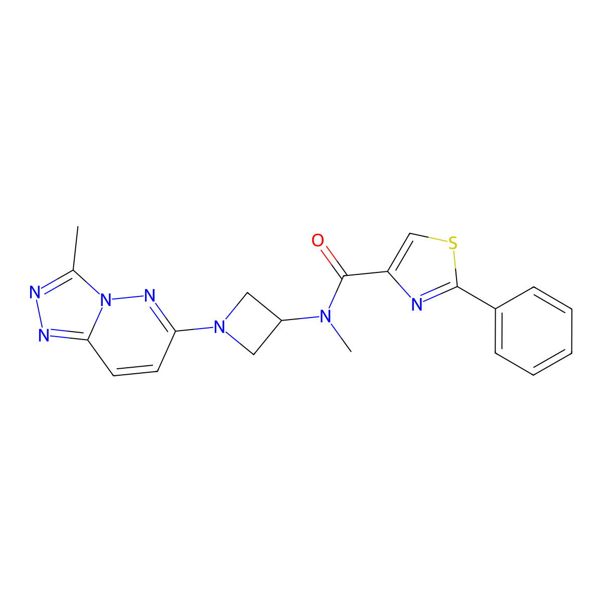 N-methyl-N-(1-{3-methyl-[1,2,4]triazolo[4,3-b]pyridazin-6-yl}azetidin-3-yl)-2-phenyl-1,3-thiazole-4-carboxamide molecular structure, CAS 2319851-40-4