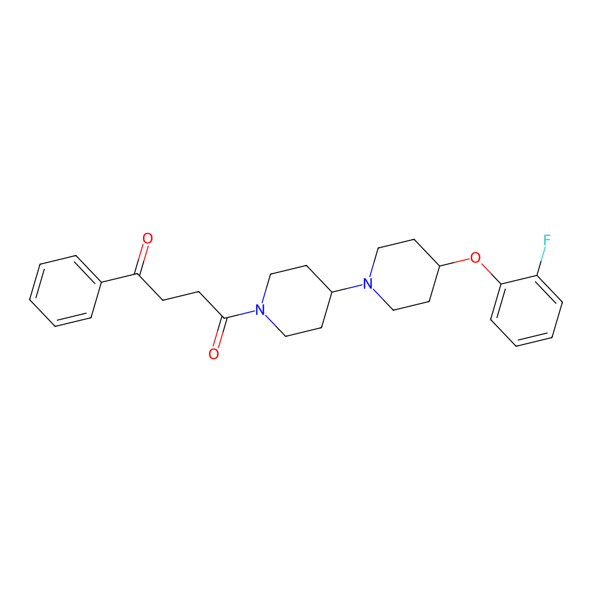 1-(4-(2-Fluorophenoxy)-[1,4'-bipiperidin]-1'-yl)-4-phenylbutane-1,4-dione molecular structure, CAS 2319851-58-4