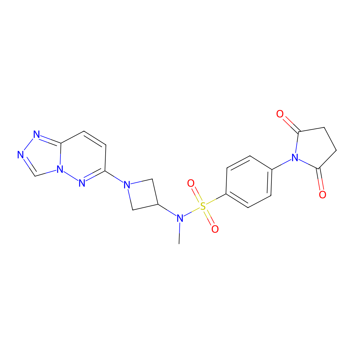 4-(2,5-dioxopyrrolidin-1-yl)-N-methyl-N-(1-{[1,2,4]triazolo[4,3-b]pyridazin-6-yl}azetidin-3-yl)benzene-1-sulfonamide molecular structure, CAS 2319851-85-7