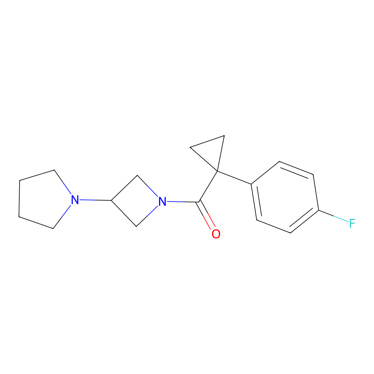 1-{1-[1-(4-Fluorophenyl)cyclopropanecarbonyl]azetidin-3-yl}pyrrolidine molecular structure, CAS 2319851-90-4