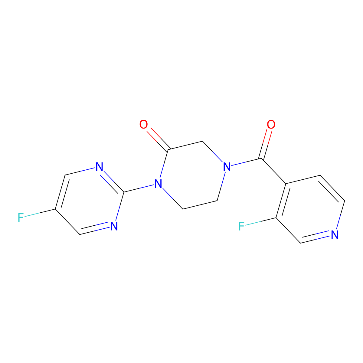 4-(3-Fluoropyridine-4-carbonyl)-1-(5-fluoropyrimidin-2-yl)piperazin-2-one molecular structure, CAS 2319852-06-5
