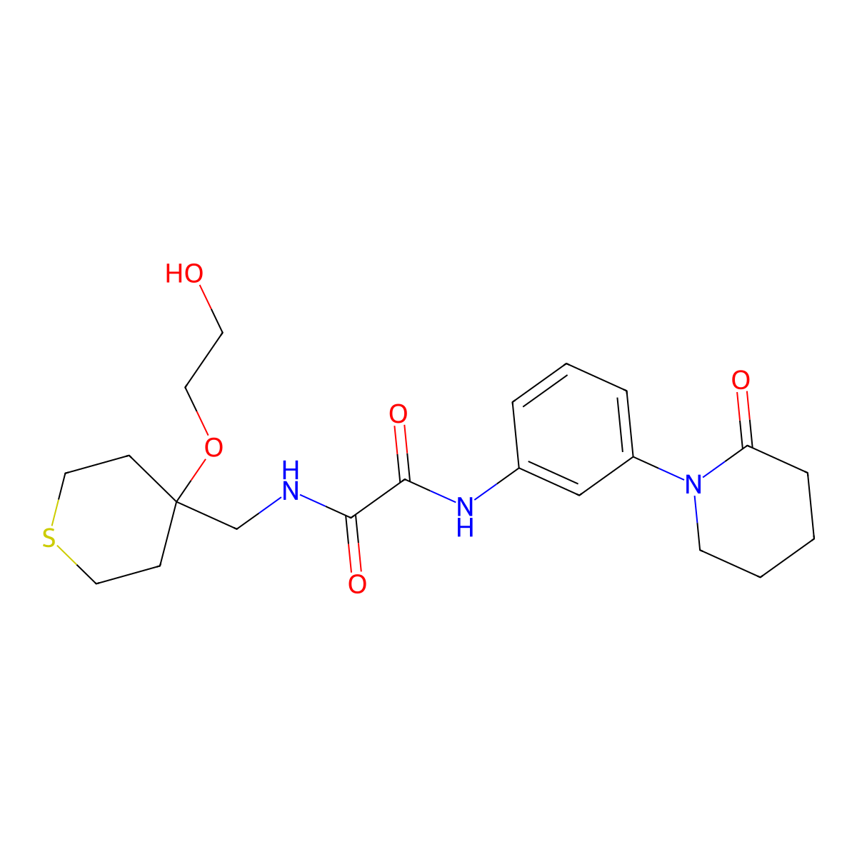 N'-{[4-(2-hydroxyethoxy)thian-4-yl]methyl}-N-[3-(2-oxopiperidin-1-yl)phenyl]ethanediamide molecular structure, CAS 2319852-46-3