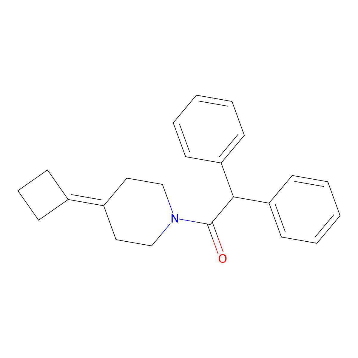 1-(4-Cyclobutylidenepiperidin-1-yl)-2,2-diphenylethan-1-one molecular structure, CAS 2319853-34-2