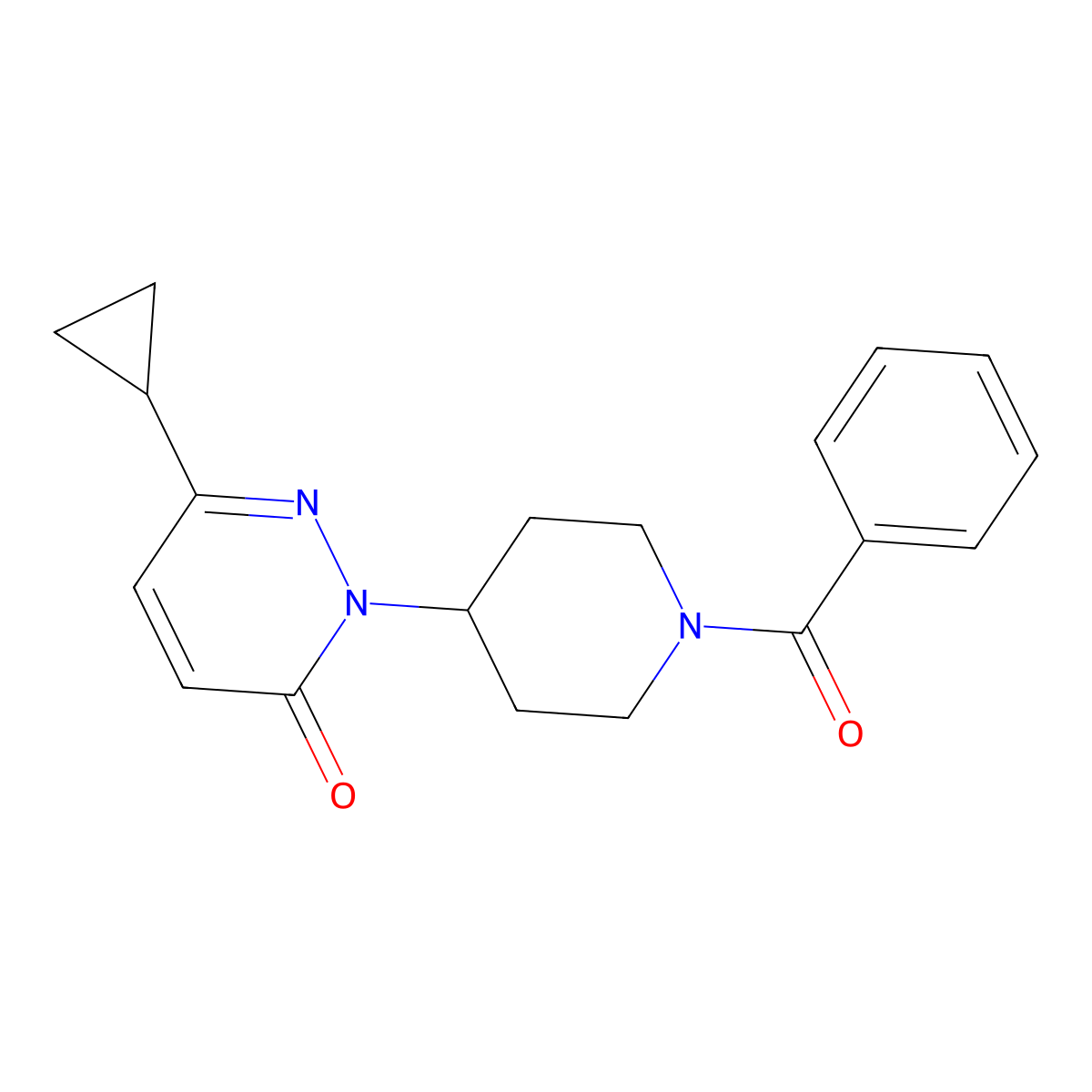 2-(1-Benzoylpiperidin-4-yl)-6-cyclopropyl-2,3-dihydropyridazin-3-one molecular structure, CAS 2319853-86-4