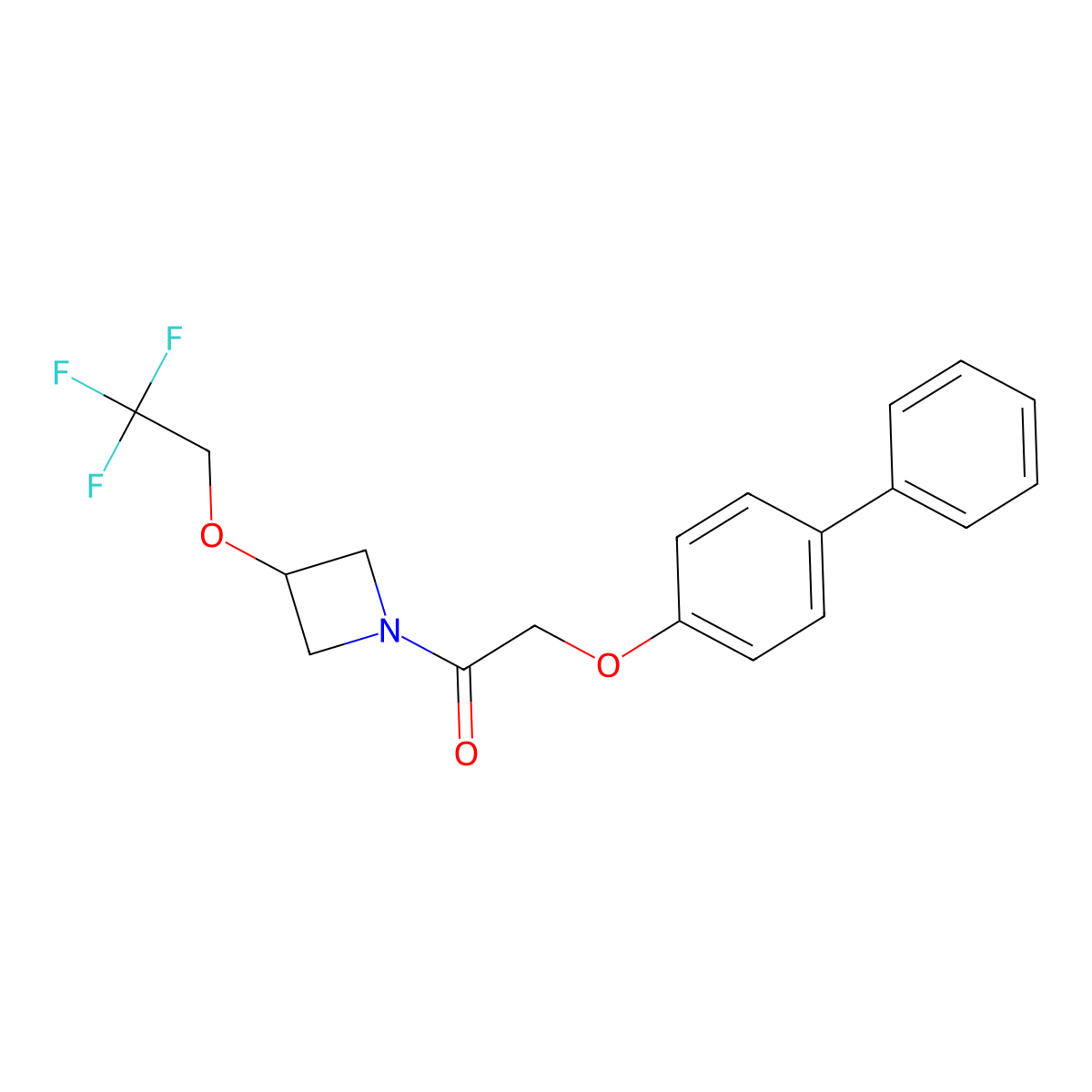 2-([1,1'-Biphenyl]-4-yloxy)-1-(3-(2,2,2-trifluoroethoxy)azetidin-1-yl)ethanone molecular structure, CAS 2319855-80-4