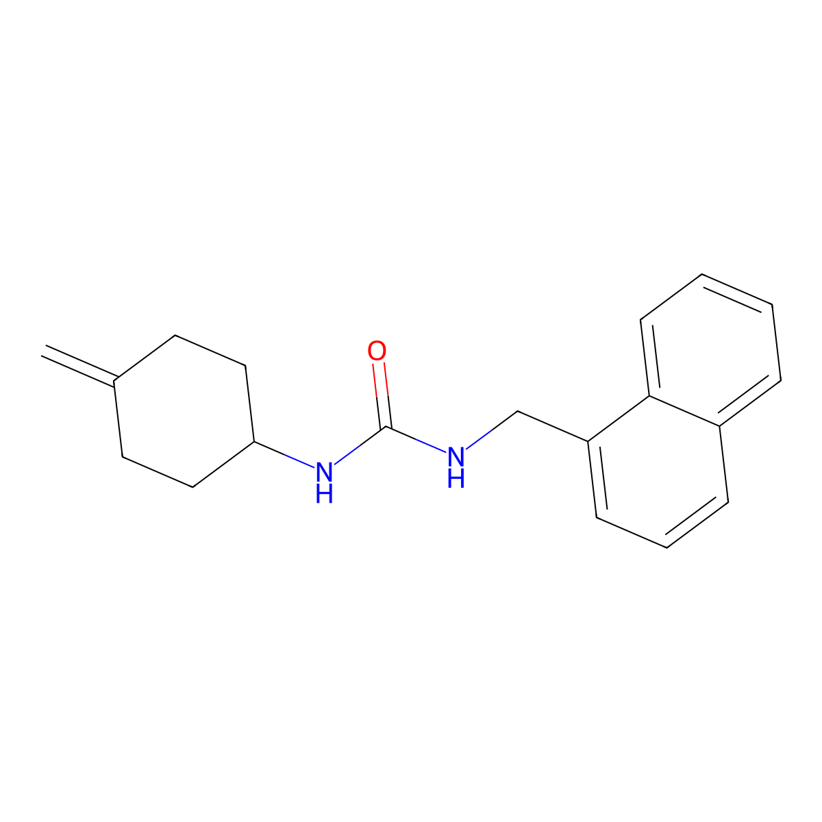 3-(4-Methylidenecyclohexyl)-1-[(naphthalen-1-yl)methyl]urea molecular structure, CAS 2319855-95-1