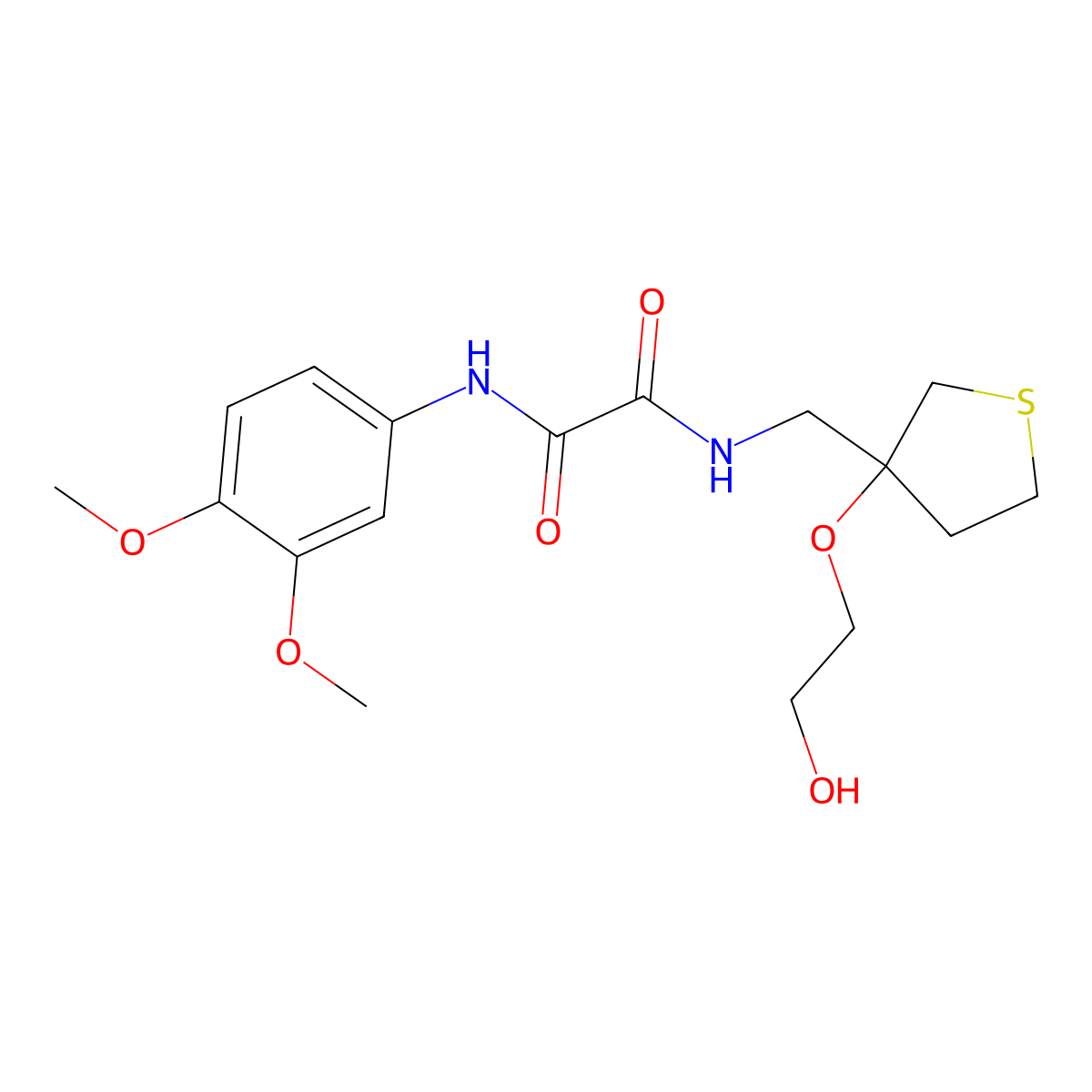 N'-(3,4-dimethoxyphenyl)-N-{[3-(2-hydroxyethoxy)thiolan-3-yl]methyl}ethanediamide molecular structure, CAS 2319856-05-6