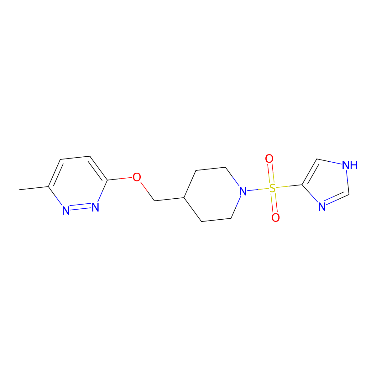 3-{[1-(1H-imidazole-4-sulfonyl)piperidin-4-yl]methoxy}-6-methylpyridazine molecular structure, CAS 2319856-49-8